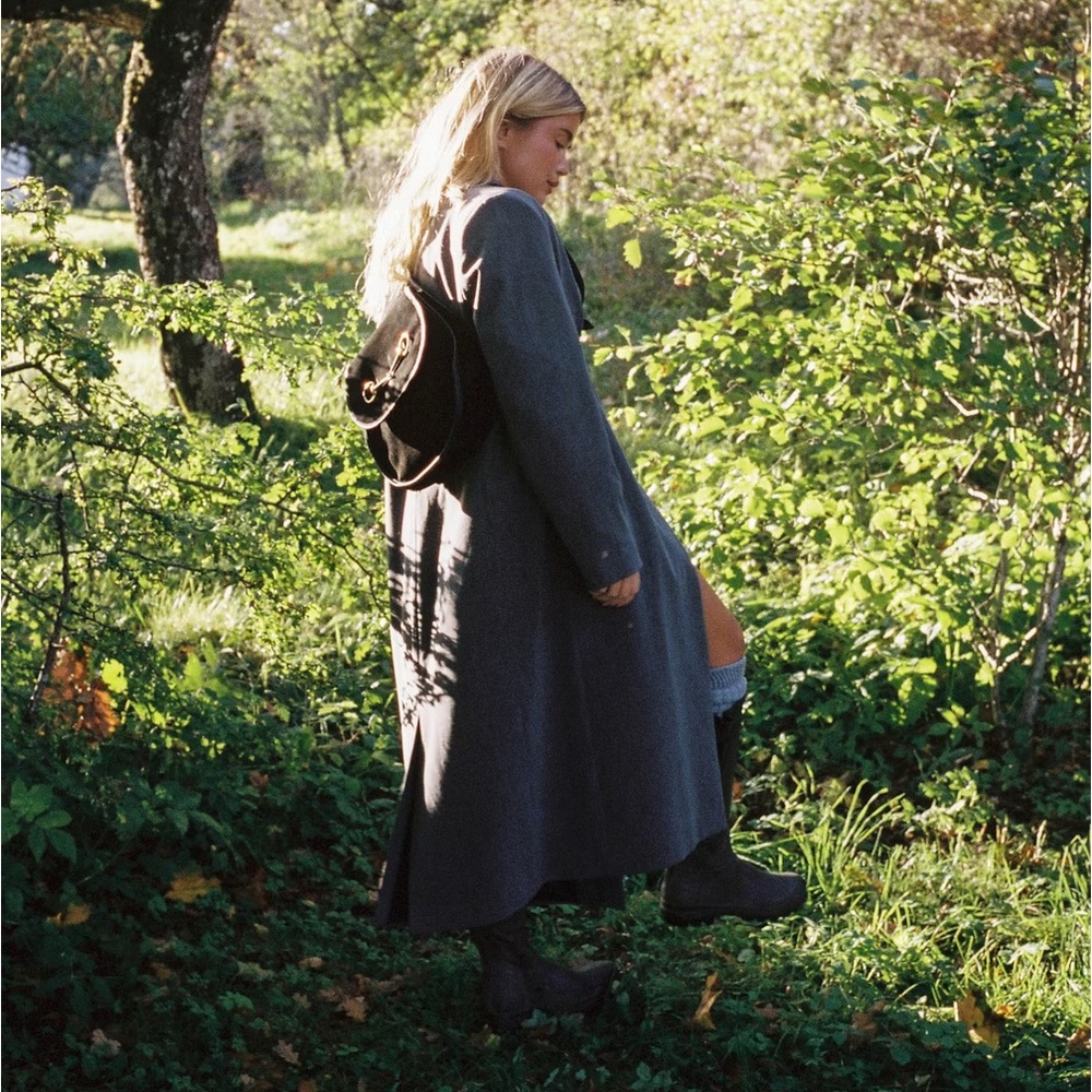 NEW Djerf Avenue Forever Coat Long Button Oversized Blazer in Grey size small - Picture 3 of 14